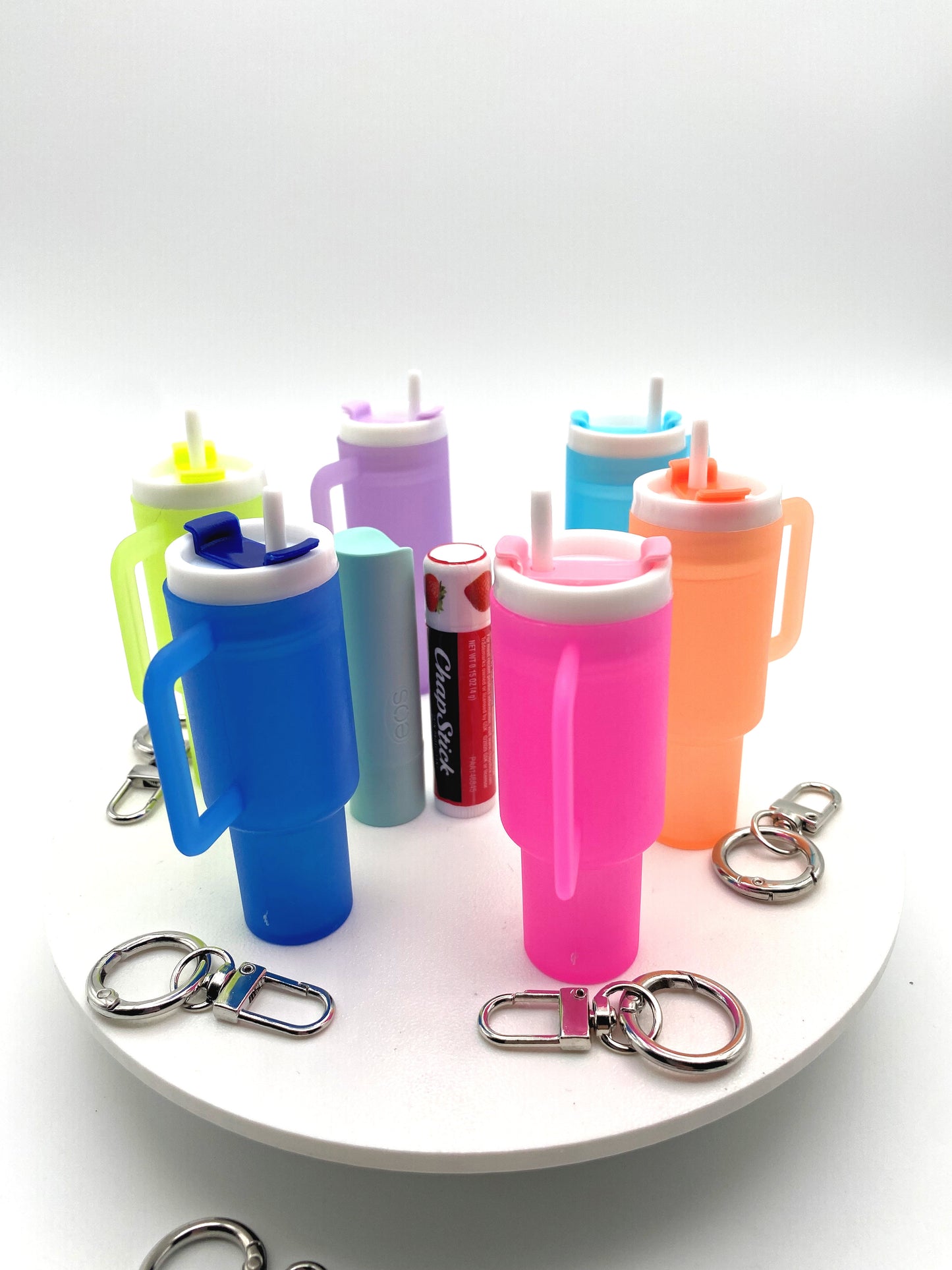 Mini Chapstick Tumbler Holder Keychain