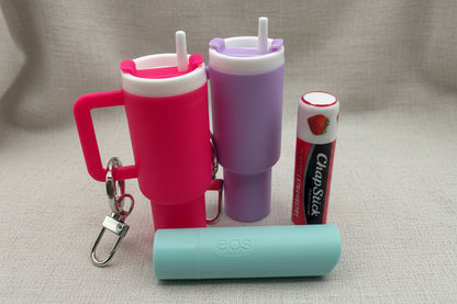 Mini Chapstick Tumbler Holder Keychain