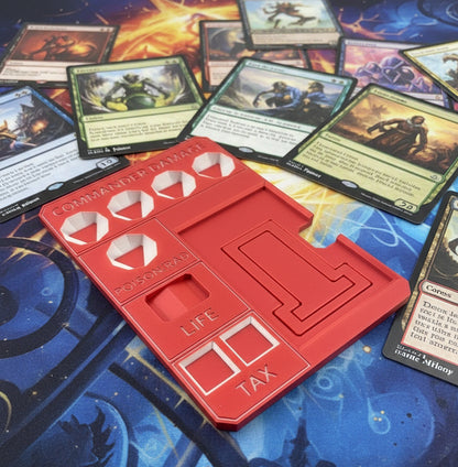 MTG Commander Tray with Card Stand | 3D Printed EDH Damage Tracker
