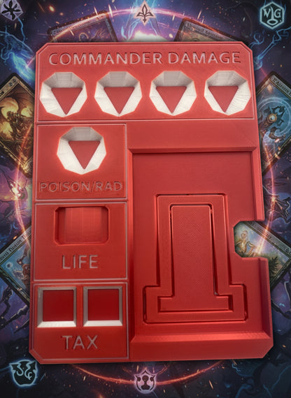 MTG Commander Tray with Card Stand | 3D Printed EDH Damage Tracker