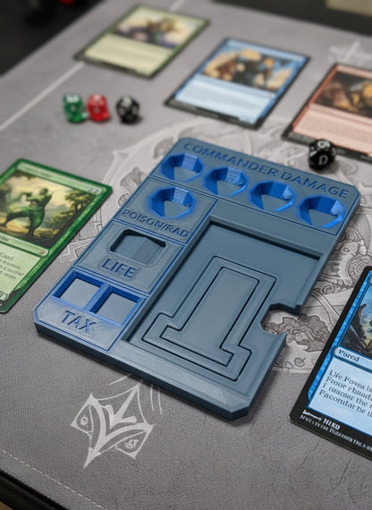 MTG Commander Tray with Card Stand | 3D Printed EDH Damage Tracker