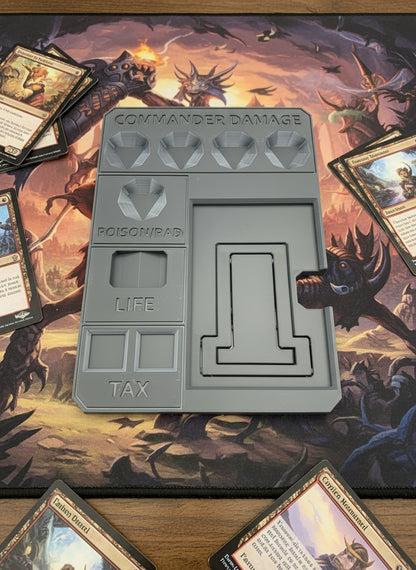 MTG Commander Tray with Card Stand | 3D Printed EDH Damage Tracker