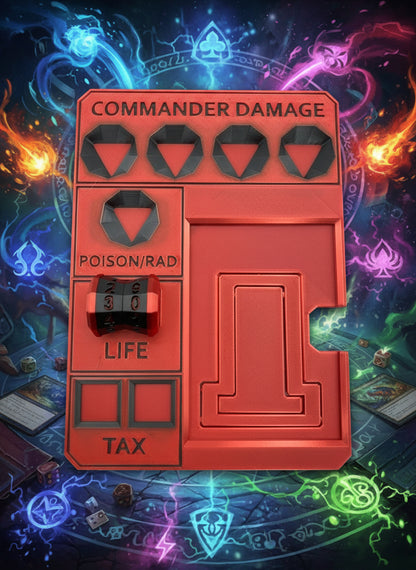 MTG Commander Tray with Card Stand | 3D Printed EDH Damage Tracker