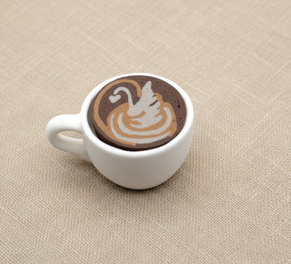 Latte Art Fidget Clicker – Realistic Coffee Cup Toy, Desk Accessory