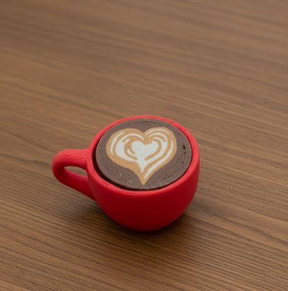 Latte Art Fidget Clicker – Realistic Coffee Cup Toy, Desk Accessory