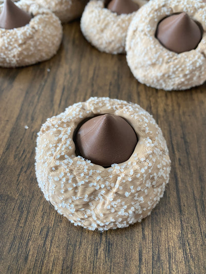 Peanut Butter Blossom Cookie Fidget Clicker - 3D Printed Glow in the Dark Green Sugar, Stress Relief Desk Toy