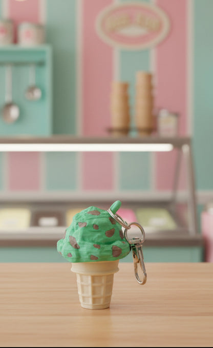 Ice Cream Fidget Clicker Keychain | 3D Printed Cone Sensory Toy
