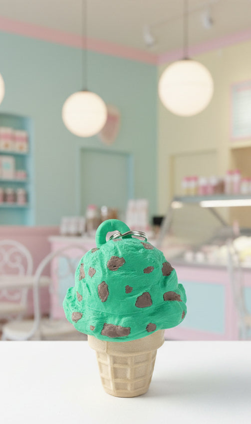 Ice Cream Fidget Clicker Keychain | 3D Printed Cone Sensory Toy