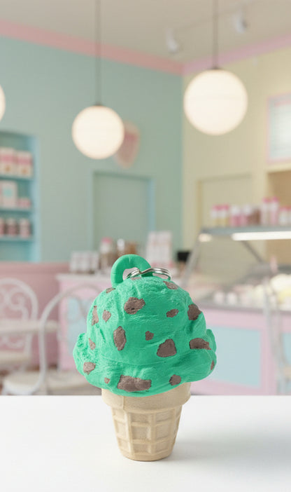 Ice Cream Fidget Clicker Keychain | 3D Printed Cone Sensory Toy