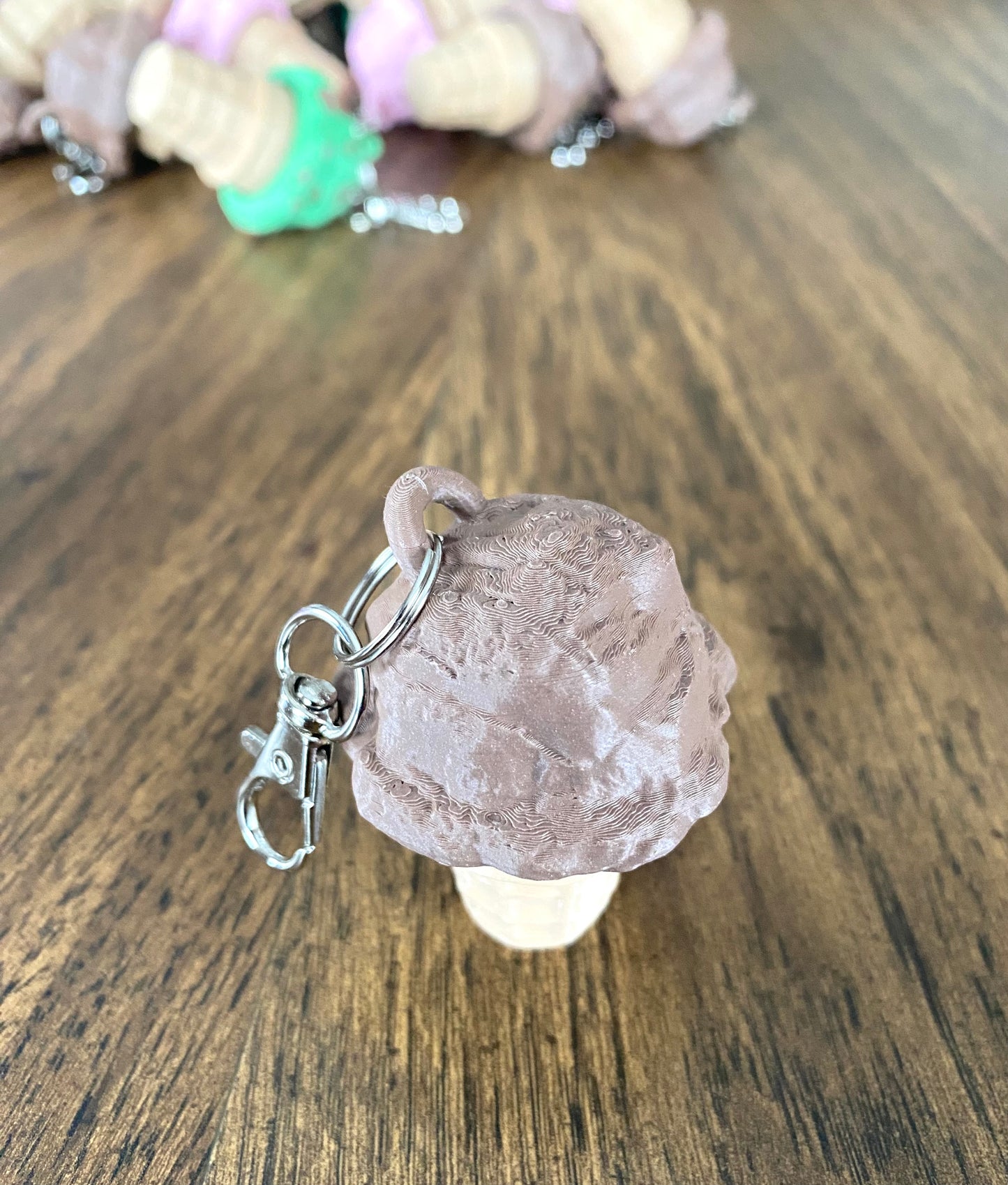 Ice Cream Fidget Clicker Keychain | 3D Printed Cone Sensory Toy