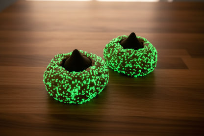Peanut Butter Blossom Cookie Fidget Clicker - 3D Printed Glow in the Dark Green Sugar, Stress Relief Desk Toy