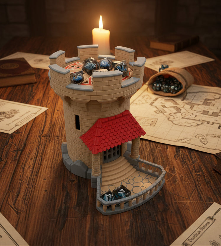 Mechanical Fantasy Castle Dice Tower | Working Gear D&D Dice Roller