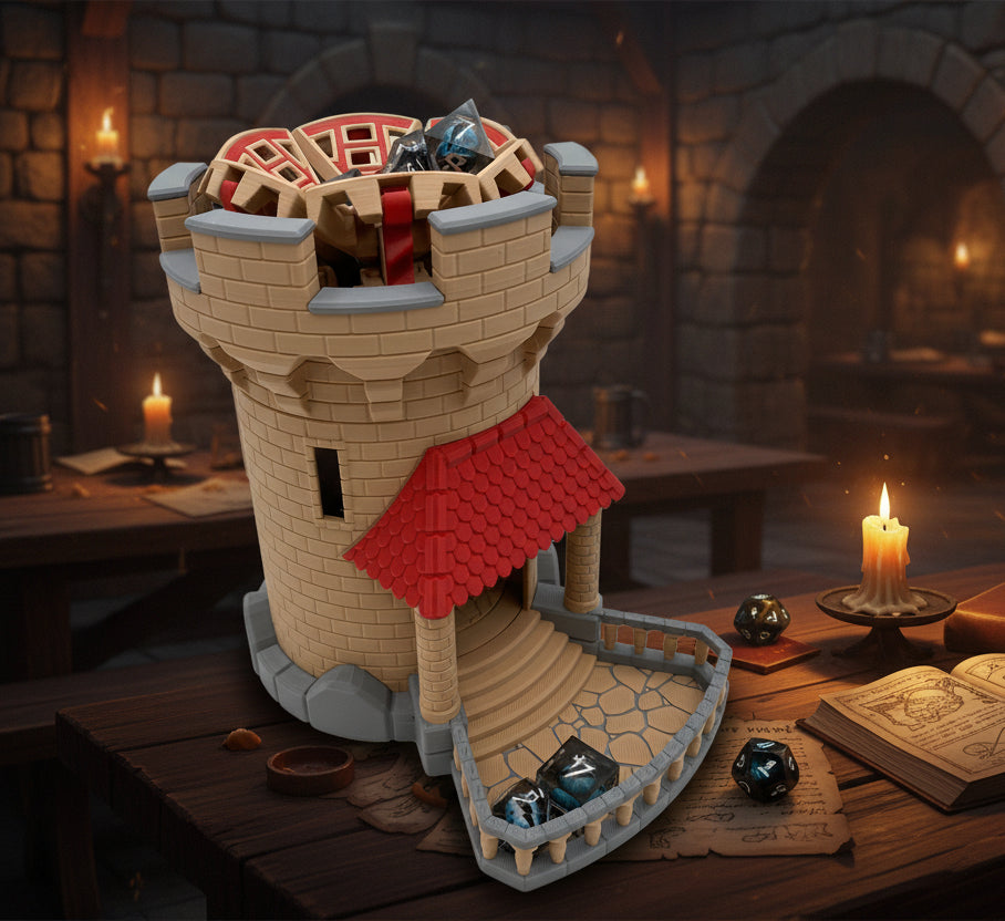 Mechanical Fantasy Castle Dice Tower | Working Gear D&D Dice Roller