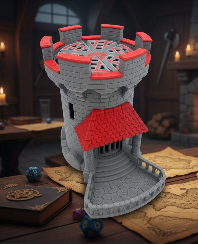 Mechanical Fantasy Castle Dice Tower | Working Gear D&D Dice Roller
