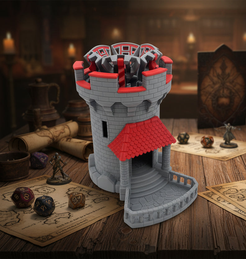 Mechanical Fantasy Castle Dice Tower | Working Gear D&D Dice Roller