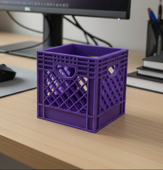 Mini Crate 3x3x3 Storage Box | 3D Printed Compact Desk Organizer