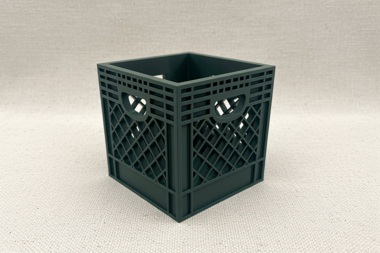 Mini Crate 3x3x3 Storage Box | 3D Printed Compact Desk Organizer