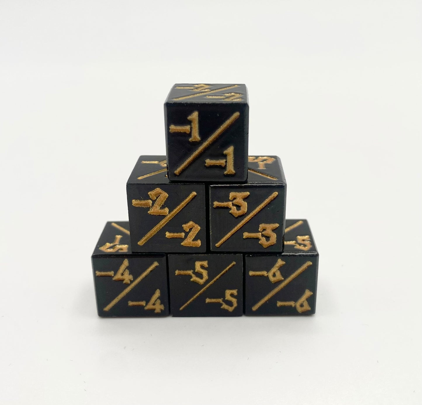 MTG Metal D6 Power/Toughness Counter Dice - Set of 6 Premium Creature Tokens for Magic: The Gathering