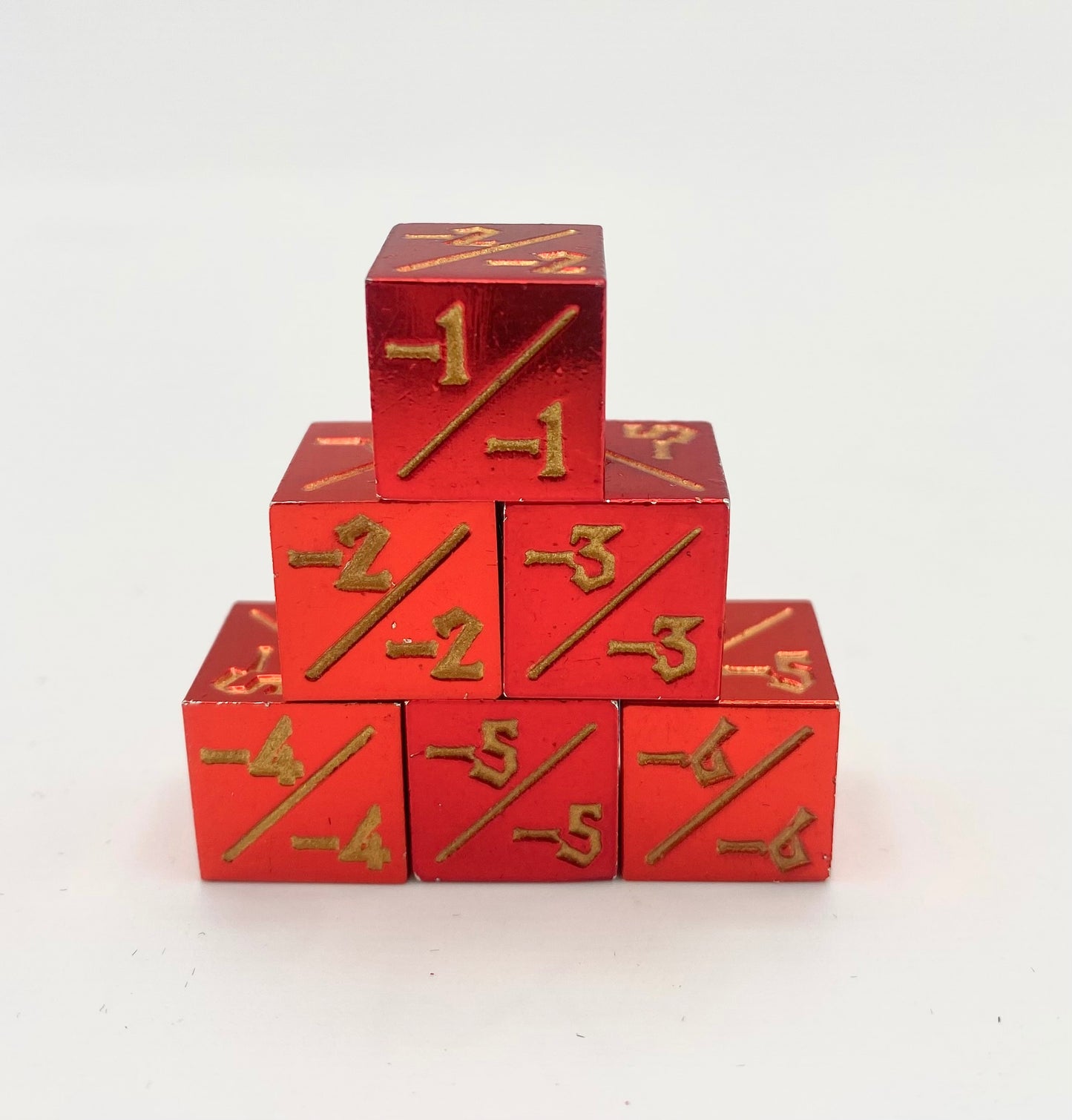 MTG Metal D6 Power/Toughness Counter Dice - Set of 6 Premium Creature Tokens for Magic: The Gathering