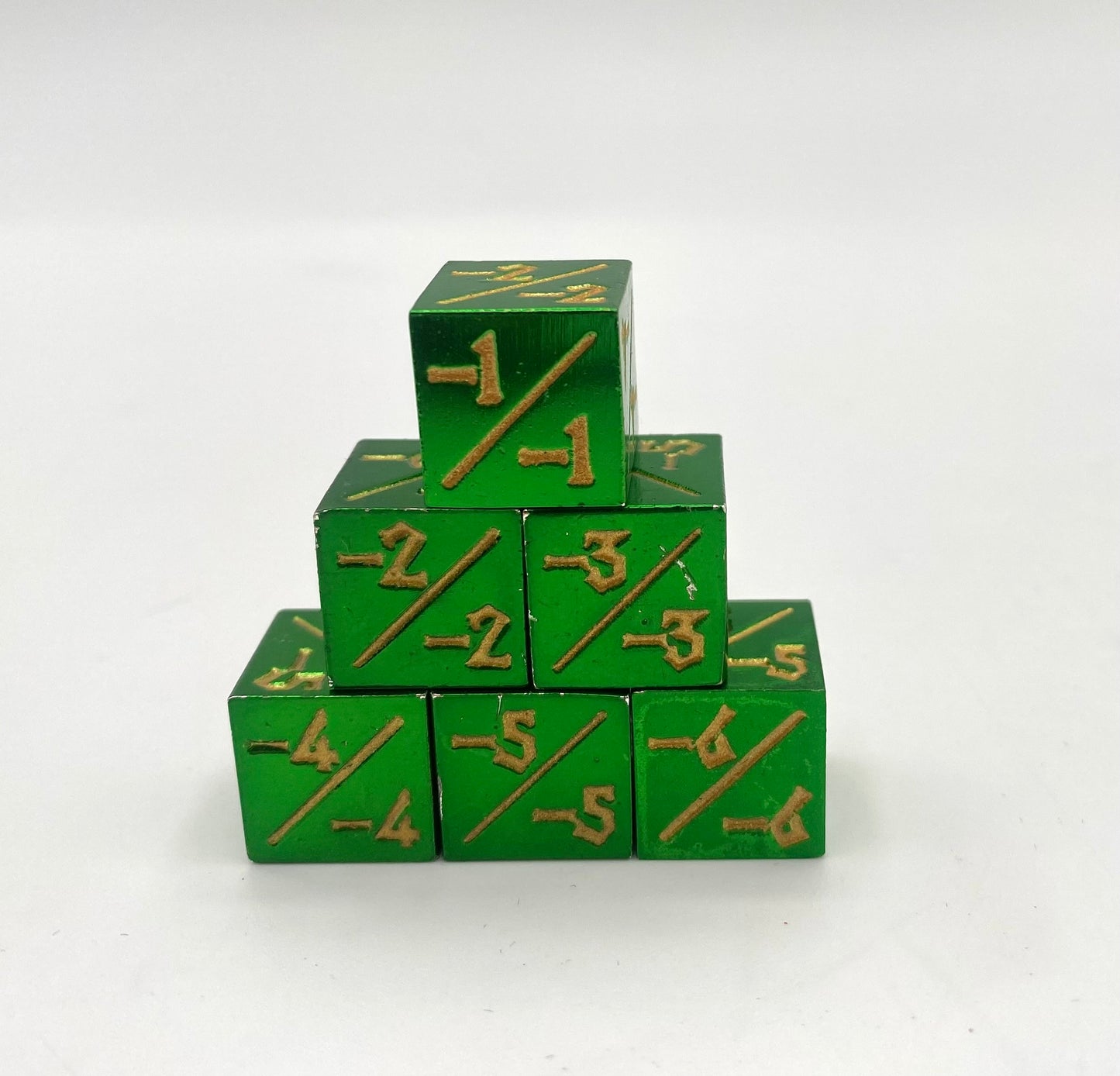 MTG Metal D6 Power/Toughness Counter Dice - Set of 6 Premium Creature Tokens for Magic: The Gathering