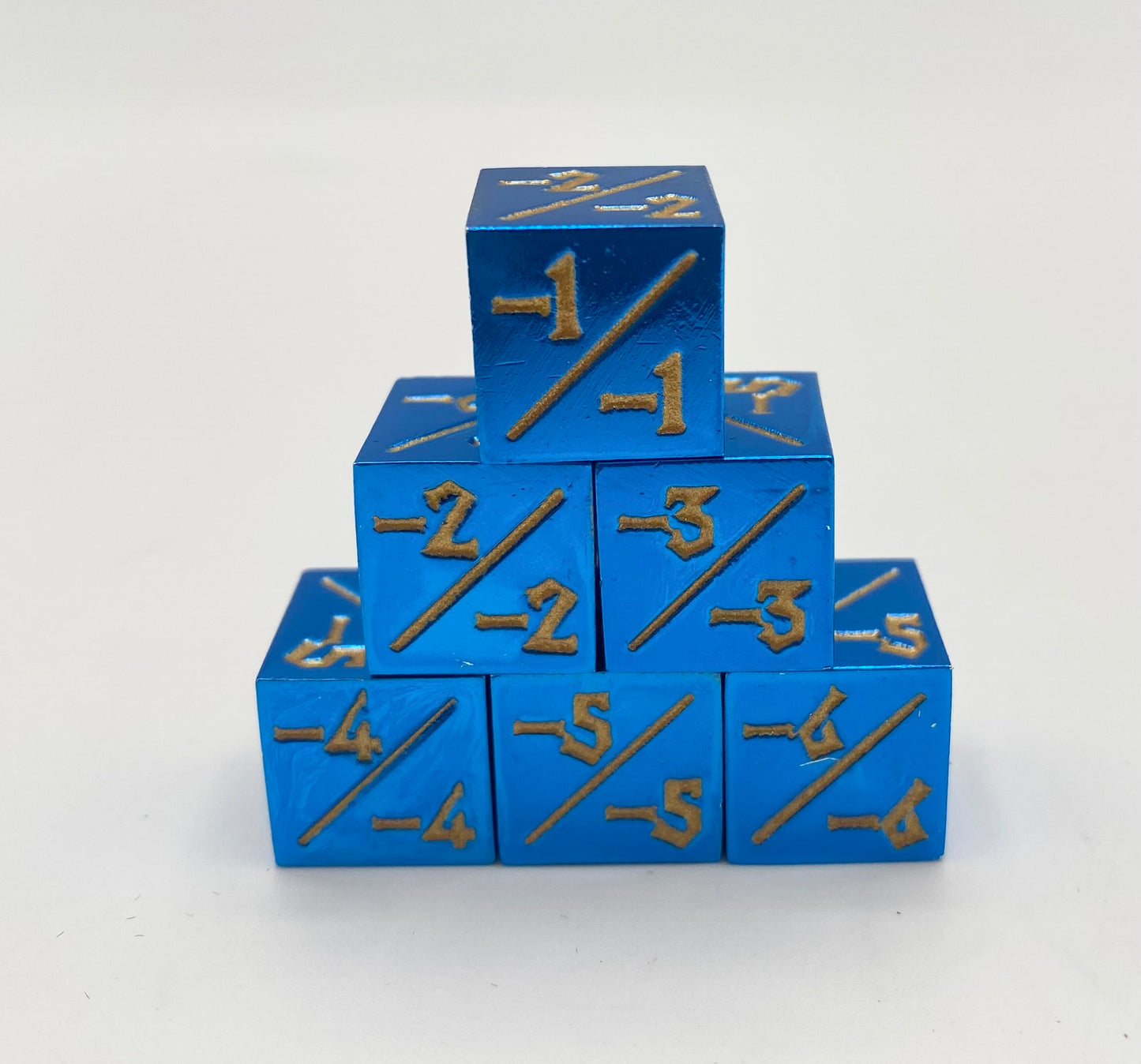 MTG Metal D6 Power/Toughness Counter Dice - Set of 6 Premium Creature Tokens for Magic: The Gathering