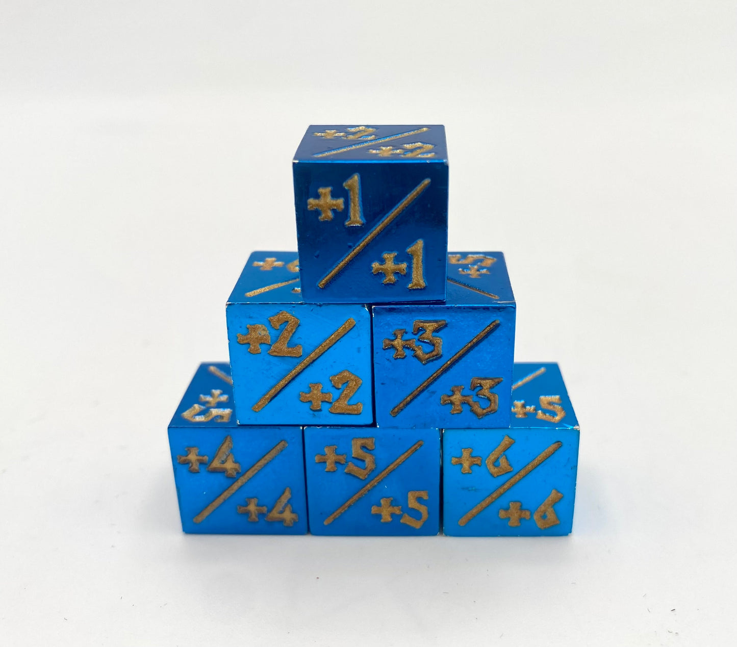MTG Metal D6 Power/Toughness Counter Dice - Set of 6 Premium Creature Tokens for Magic: The Gathering