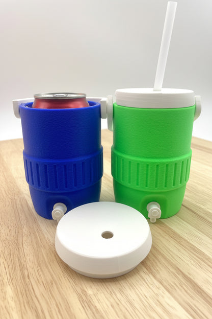 Mini Cooler Can Holder fits standard 12 ounce soda can, includes Reusable Straw
