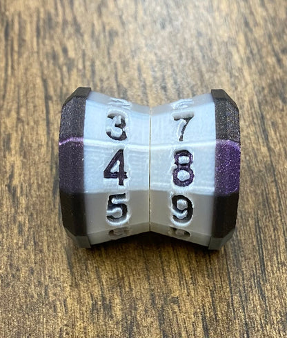 D100 MTG Life Counter Metallic White Middle Dial - Magic the Gathering Tracker