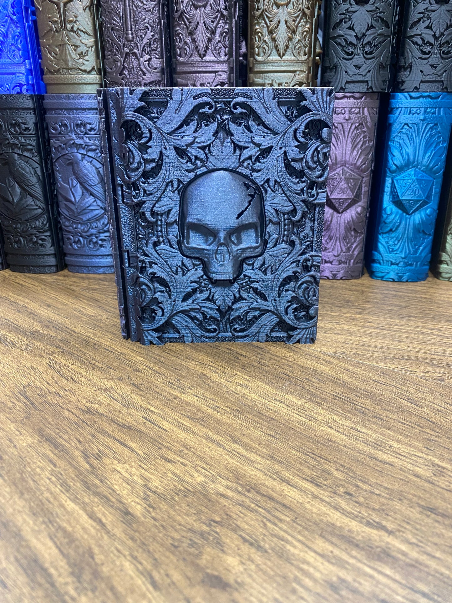 Death Magic Reforged Tome DnD Dice Storage Tray | 3D Printed Book Box