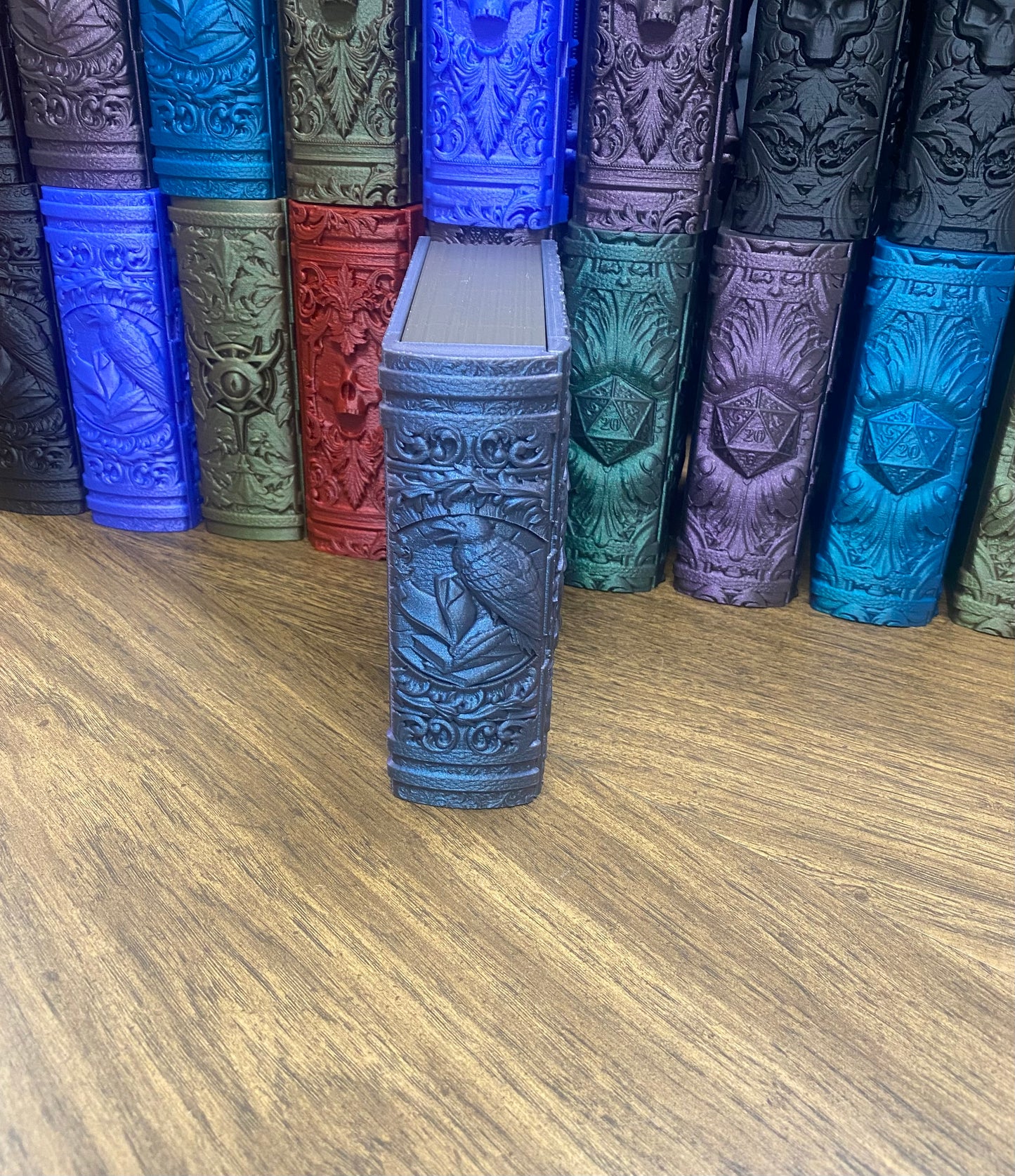 Raven Nevermore Reforged Tome DnD Dice Storage Tray | 3D Printed Book Box
