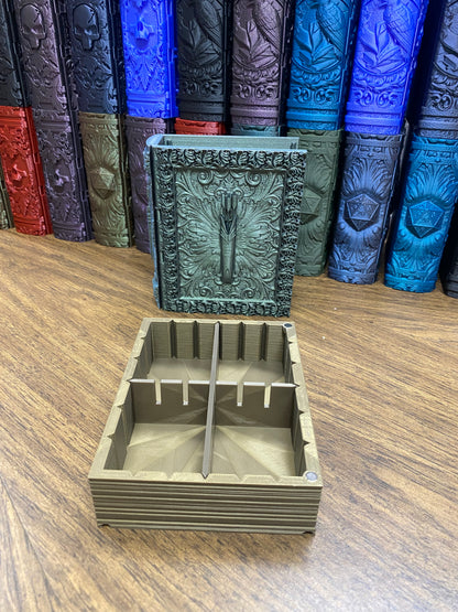 Ranger Reforged Tome DnD Dice Storage Tray | 3D Printed Book Box