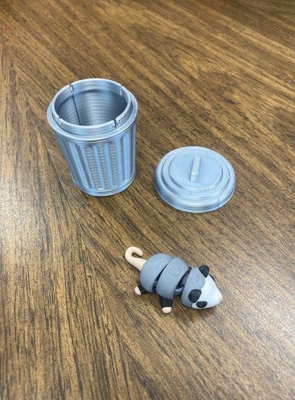 Trash Animals 3D Printed Opossum, Skunk & Raccoon Trash Can Figurines | Cute Garbage Can Animal Desk Decor
