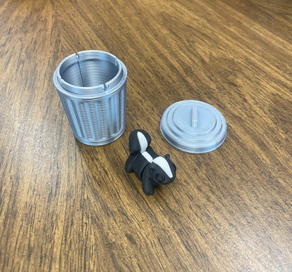 Trash Animals 3D Printed Opossum, Skunk & Raccoon Trash Can Figurines | Cute Garbage Can Animal Desk Decor