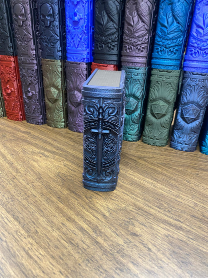 Fighter Reforged Tome DnD Dice Storage Tray | 3D Printed Book Box