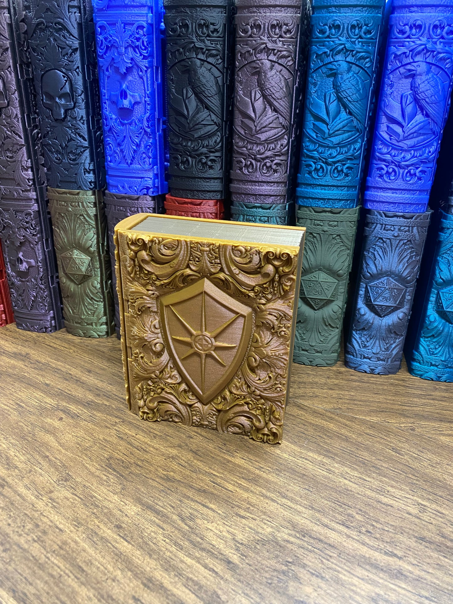 Paladin Reforged Tome DnD Dice Storage Tray | 3D Printed Book Box