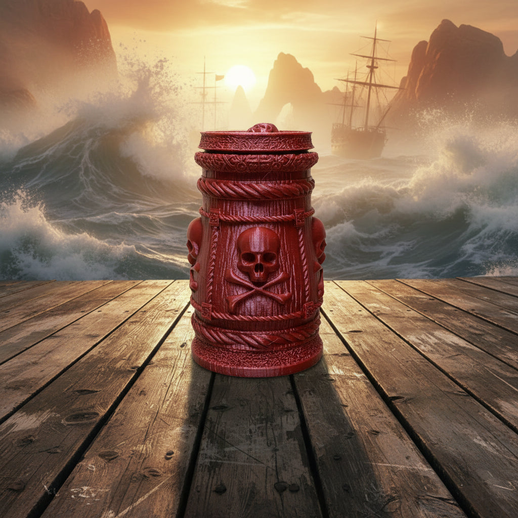 Pirate “Yarr!” Dice Cup – 3D Printed Skull & Crossbones Dice Holder for D&D, RPG & Tabletop Games