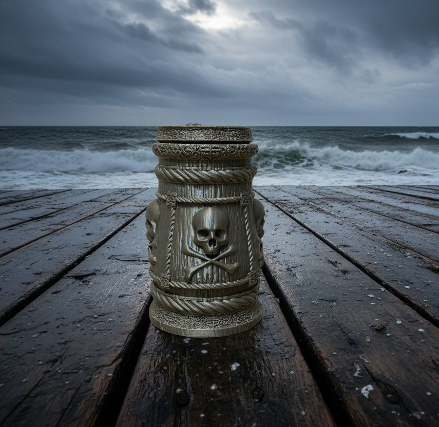 Pirate “Yarr!” Dice Cup – 3D Printed Skull & Crossbones Dice Holder for D&D, RPG & Tabletop Games