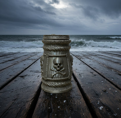 Pirate “Yarr!” Dice Cup – 3D Printed Skull & Crossbones Dice Holder for D&D, RPG & Tabletop Games