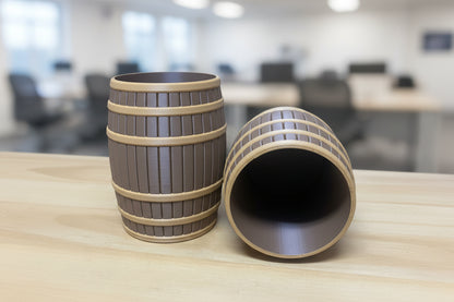 Rustic Barrel Desk Organizer | 3D Printed Pen Holder Desktop Organizer