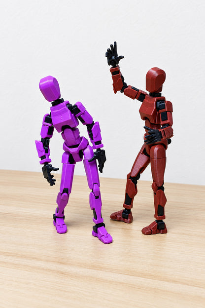 Dummy 13 – Feminine Colorful Articulated Action Figure Assembled and Unassembled
