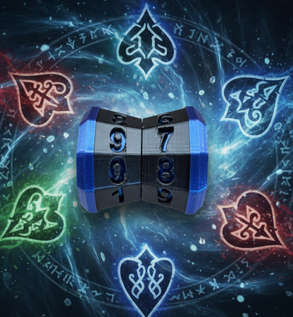 D100 MTG Life Counter Metallic Black Middle Dial| 3D Printed Magic the Gathering