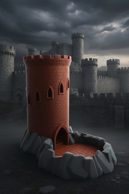 Castle Dice Tower with Rock Tray | 3D Printed D&D Dice Roller