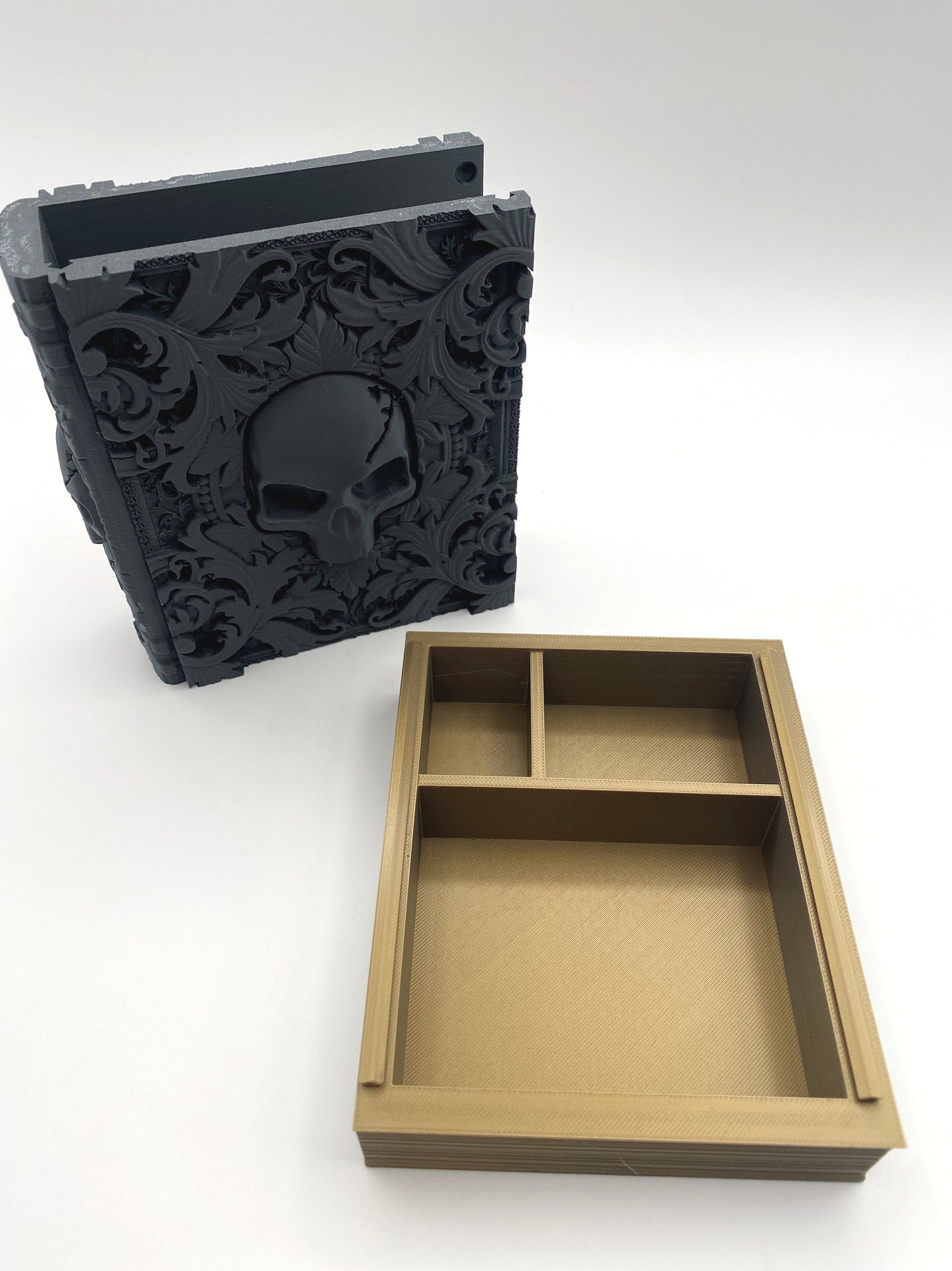 Death Magic Tome Storage and Tray - Perfect for Dice, Cards, Tokens, and Mini Dice for MTG DND or other RPG Games