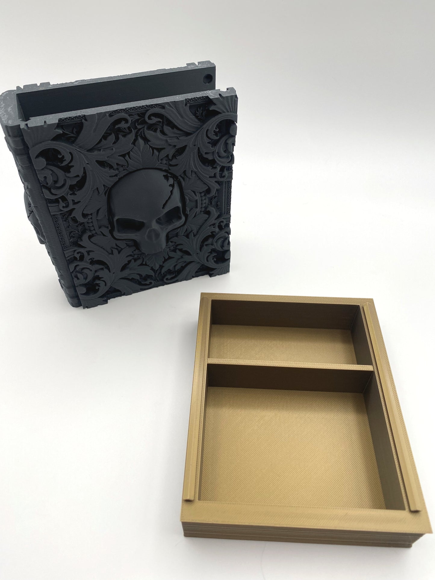 Death Magic Tome Storage and Tray - Perfect for Dice, Cards, Tokens, and Mini Dice for MTG DND or other RPG Games