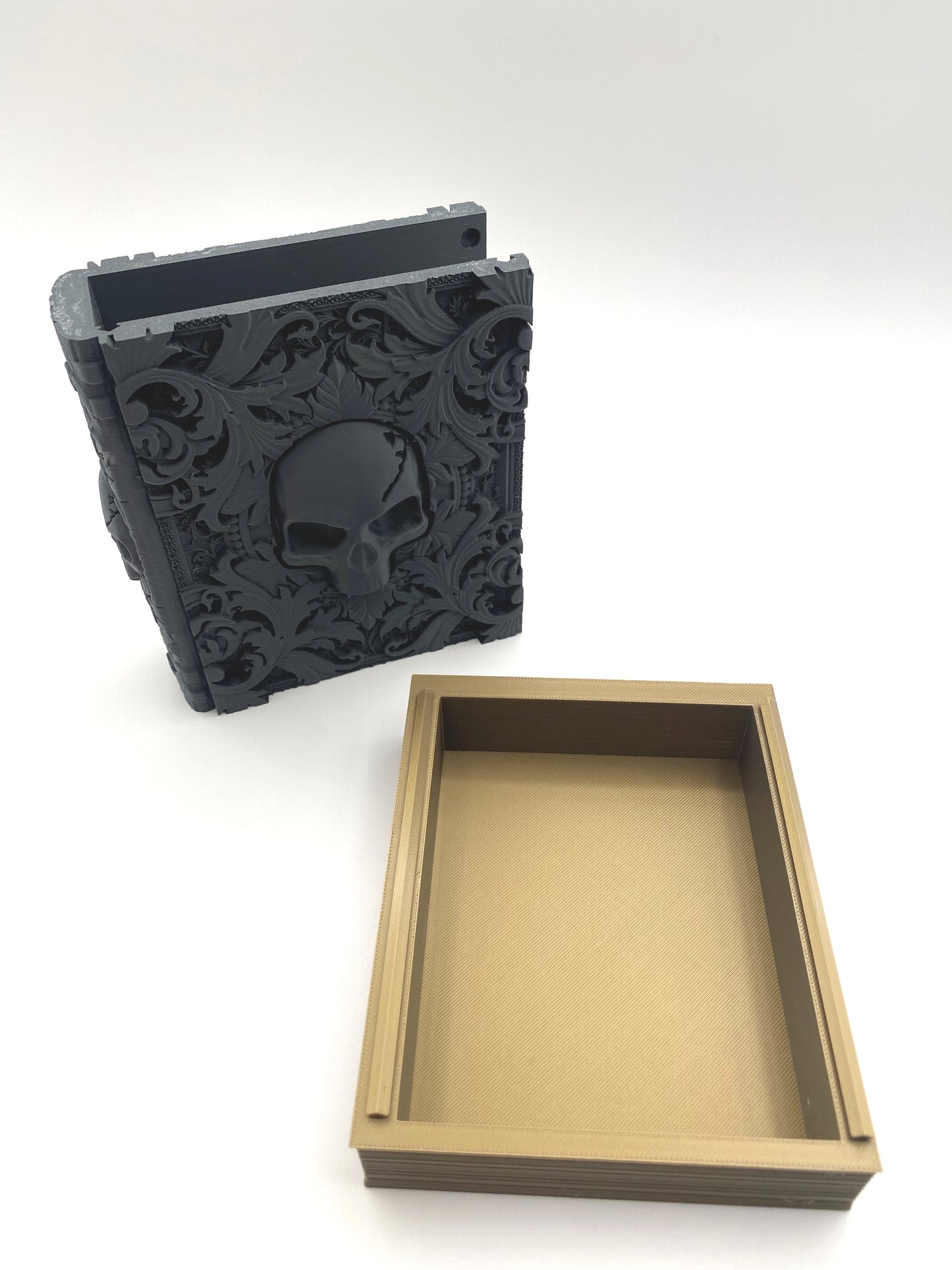 Death Magic Tome Storage and Tray - Perfect for Dice, Cards, Tokens, and Mini Dice for MTG DND or other RPG Games