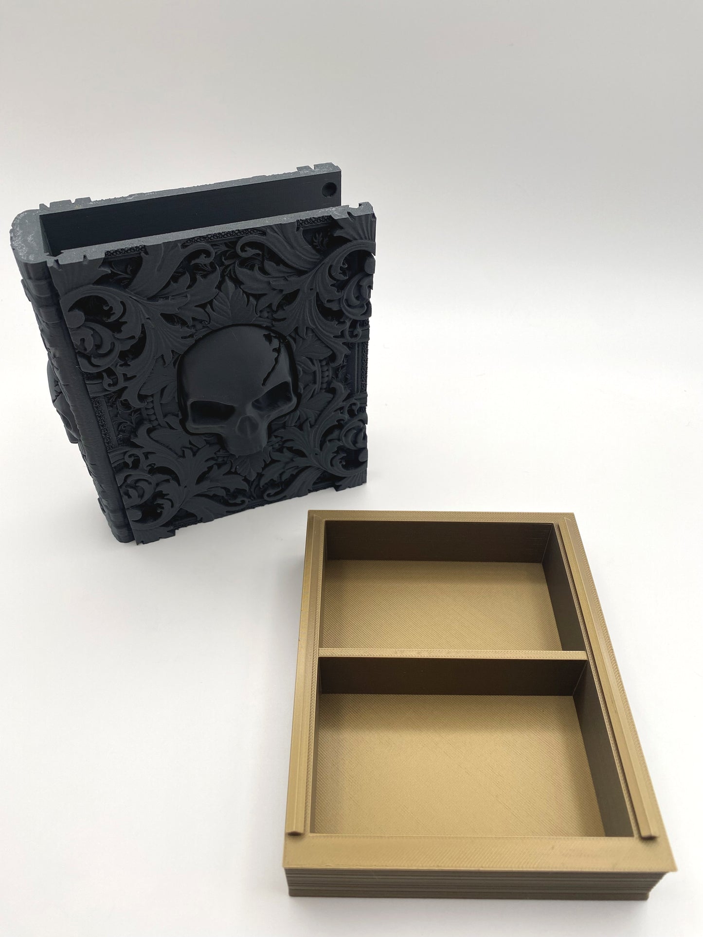 Death Magic Tome Storage and Tray - Perfect for Dice, Cards, Tokens, and Mini Dice for MTG DND or other RPG Games