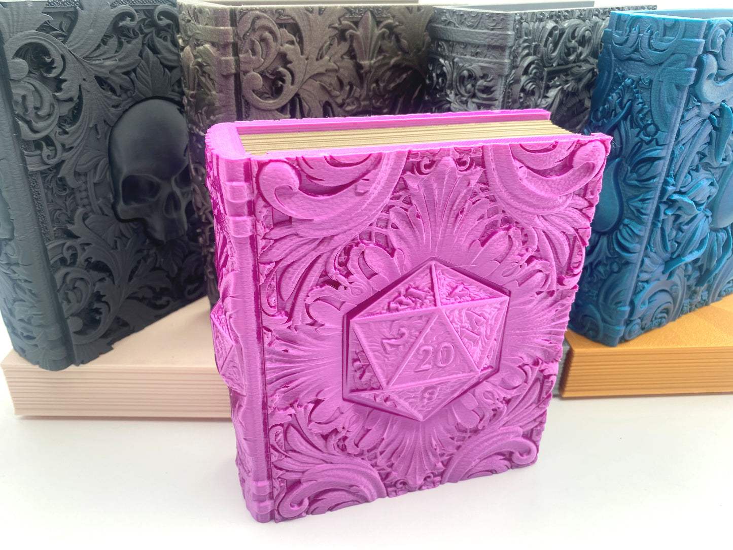 D20 Critical Success Tome Storage and Tray - Perfect for Dice, Cards, Tokens, and Mini Dice for MTG DND or other RPG Games