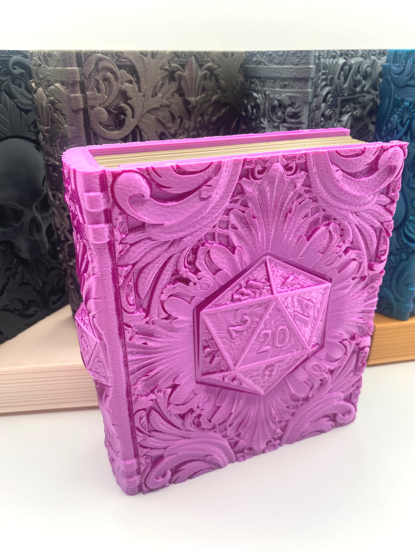 D20 Critical Success Tome Storage and Tray - Perfect for Dice, Cards, Tokens, and Mini Dice for MTG DND or other RPG Games