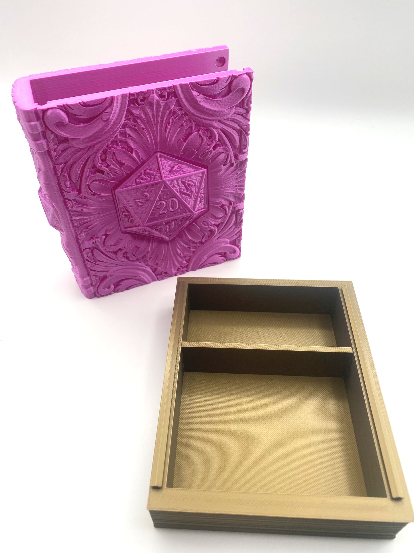 D20 Critical Success Tome Storage and Tray - Perfect for Dice, Cards, Tokens, and Mini Dice for MTG DND or other RPG Games