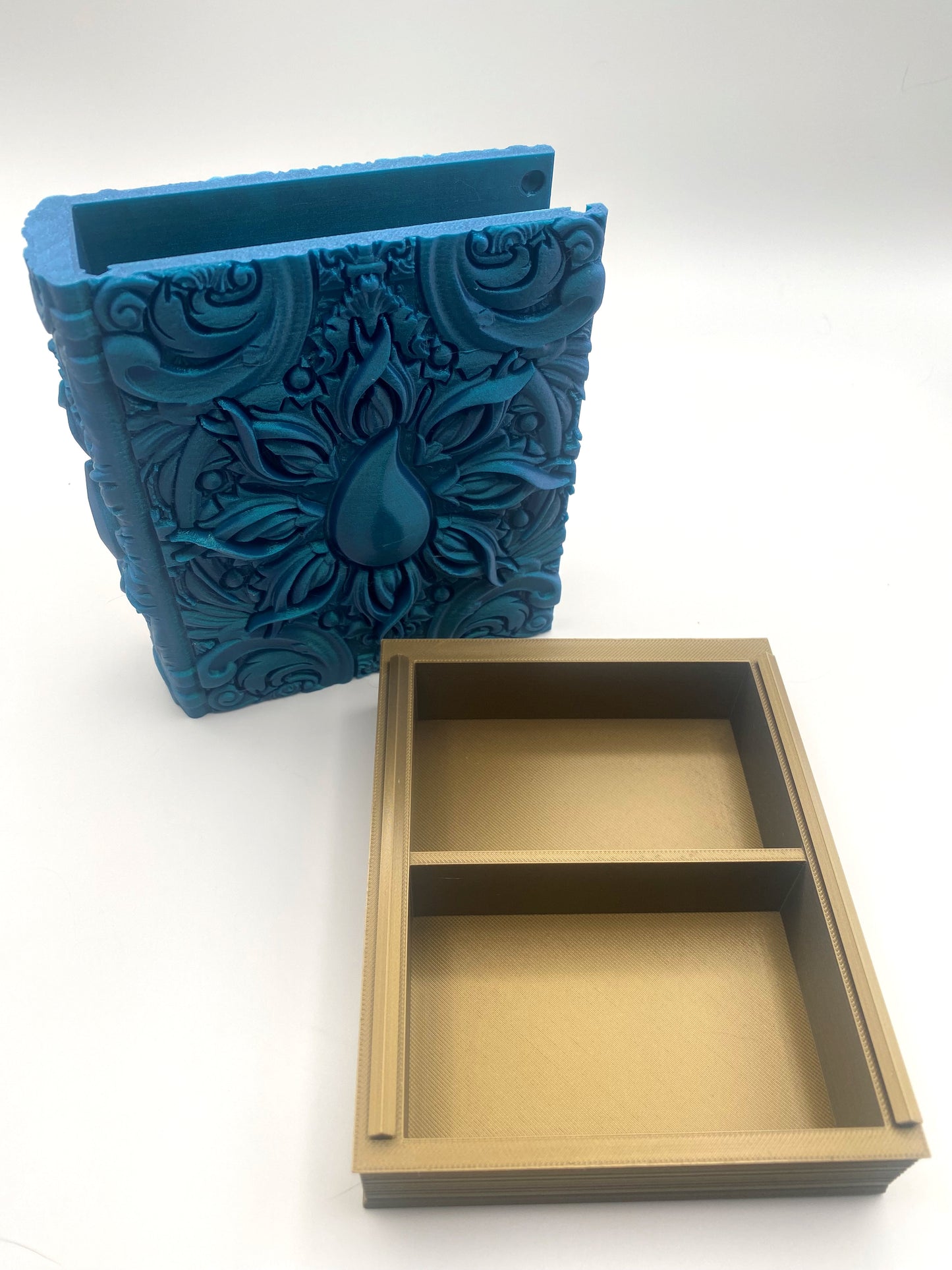 Water Magic Tome Storage and Tray - Perfect for Dice, Cards, Tokens, and Mini Dice for MTG DND or other RPG Games